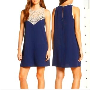 Lilly Pulitzer Nala soft shift dress navy and gold  dress women's size 4